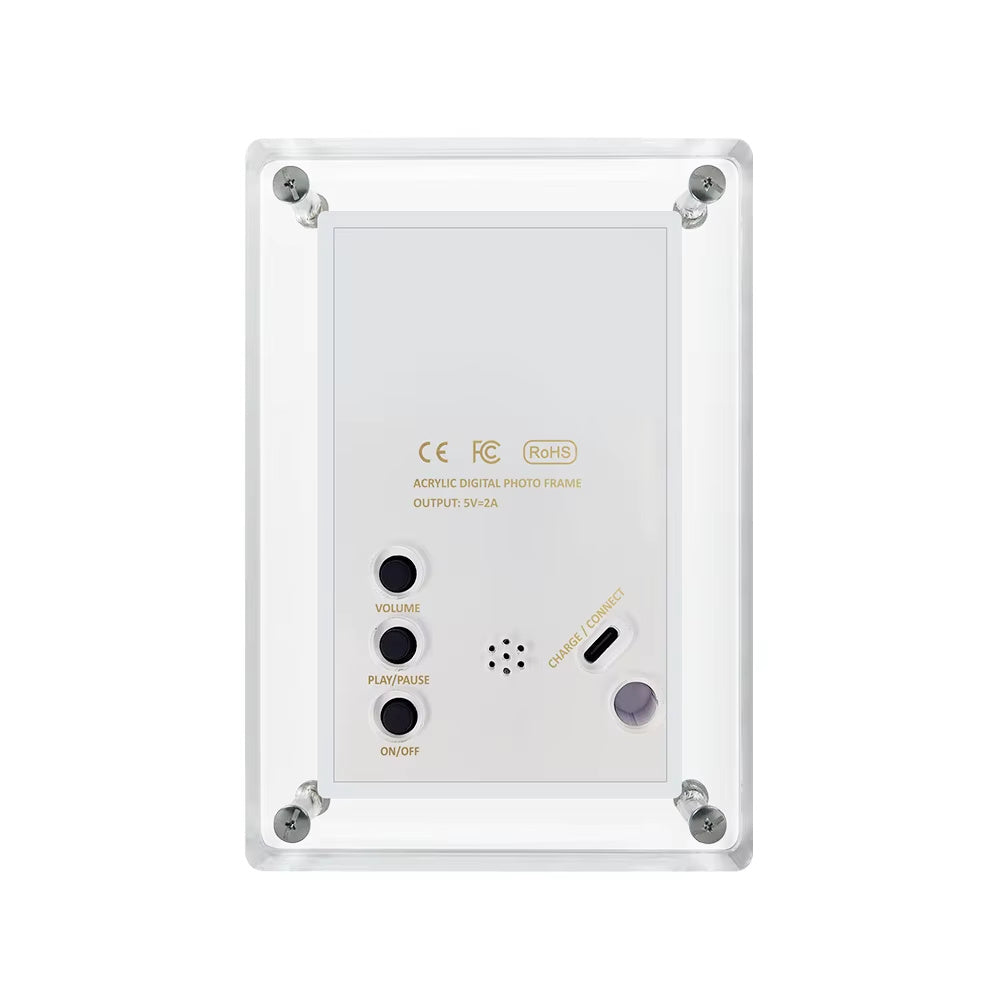 5-Inch Crystal Acrylic Digital Photo Frame | 4GB IPS Screen Advertising Display Player Gift