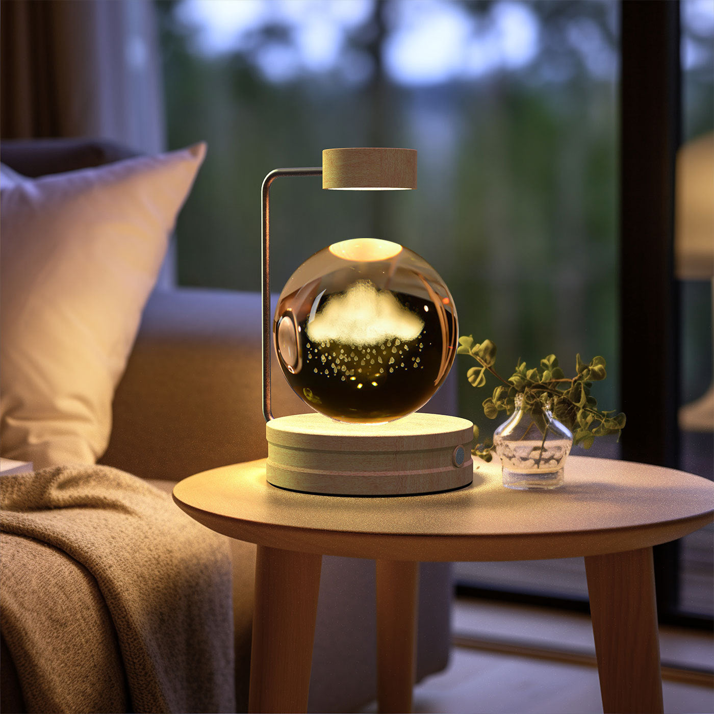 Crystal Ball Dinosaur Night Light – USB Powered Cosmic LED Bedside Lamp, Warm Ambient Glow, Perfect Birthday Gift