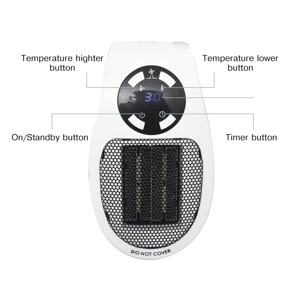 Portable Electric Wall Heater Fan | Adjustable Thermostat Space Heater for Home & Office | Energy Efficient Handy Heating Stove