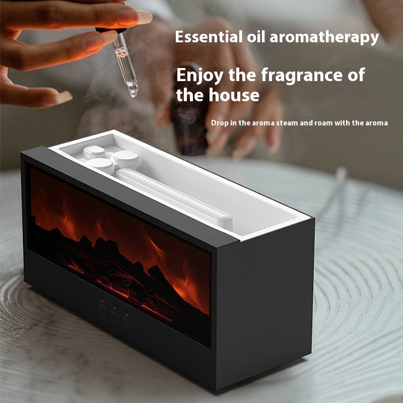 3D Fireplace Aroma Diffuser | Simulated Flame Essential Oil Humidifier