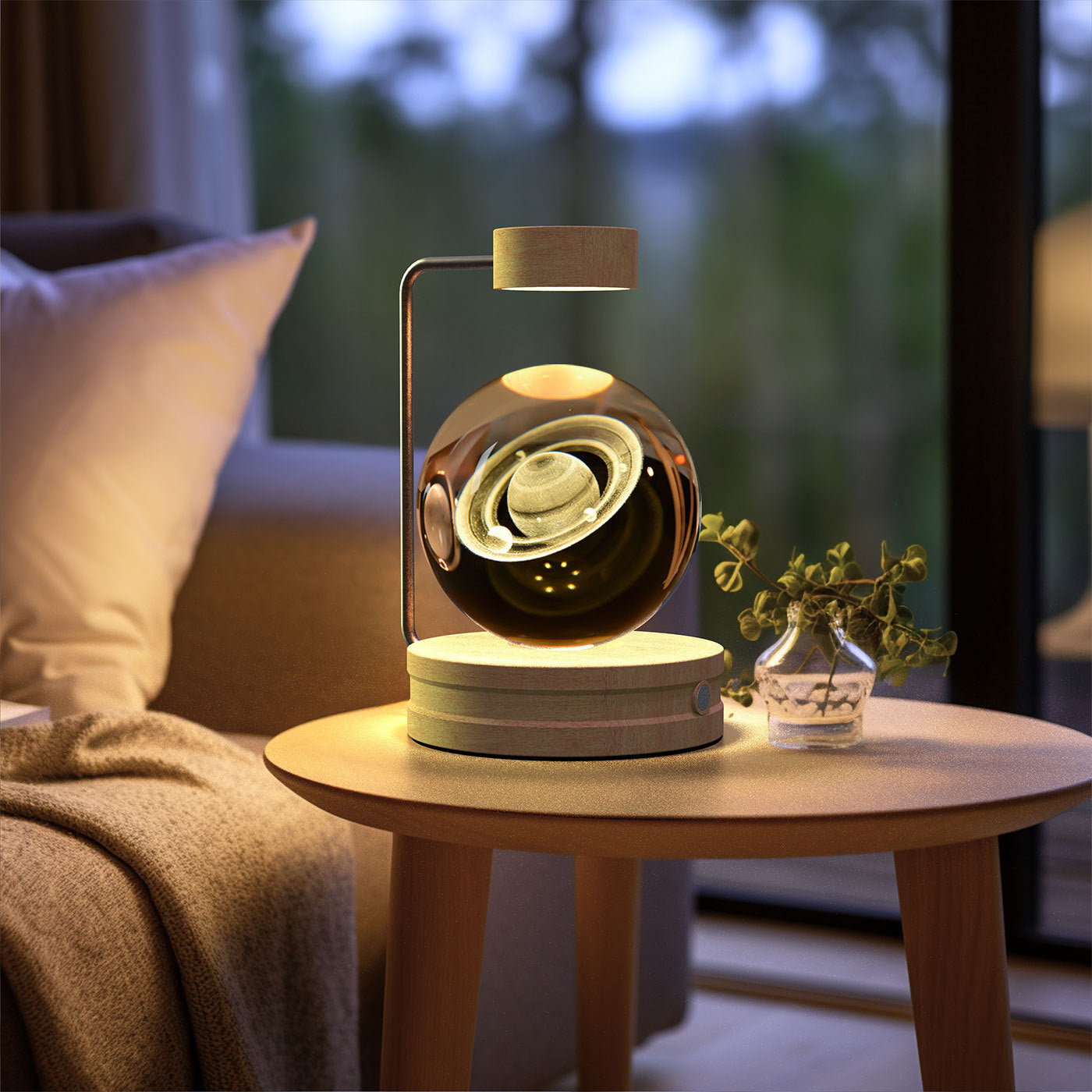 Crystal Ball Dinosaur Night Light – USB Powered Cosmic LED Bedside Lamp, Warm Ambient Glow, Perfect Birthday Gift