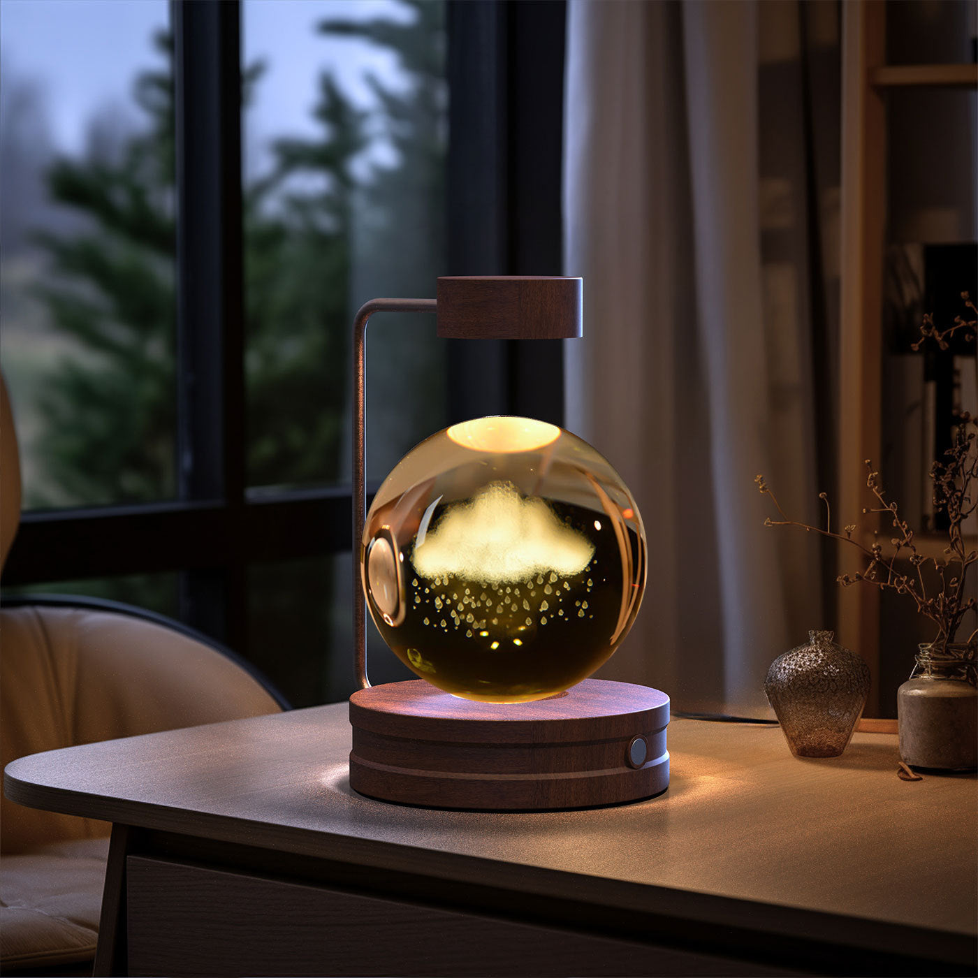 Crystal Ball Dinosaur Night Light – USB Powered Cosmic LED Bedside Lamp, Warm Ambient Glow, Perfect Birthday Gift