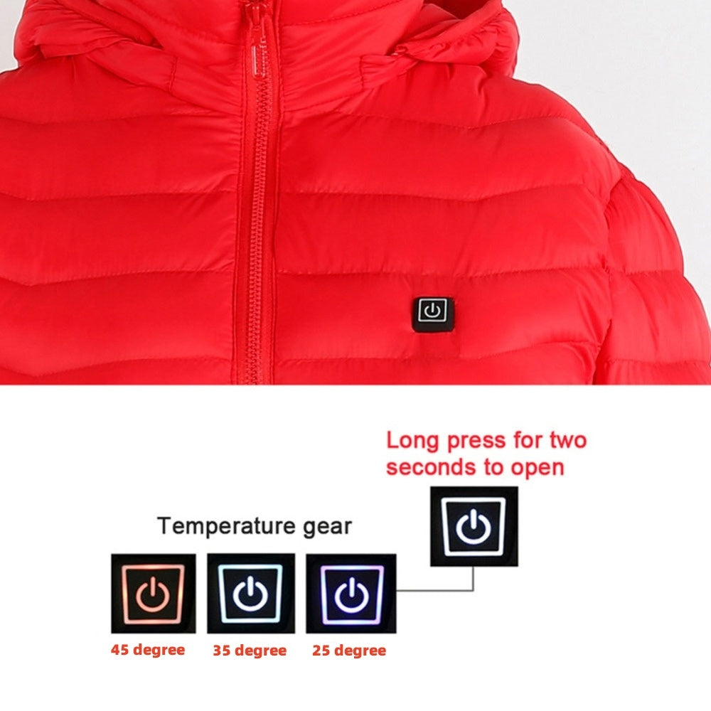 Men's USB Heated Winter Jacket - Electric Cotton Coat with Zip-up Heater, Thermal Clothing for Cold Weather