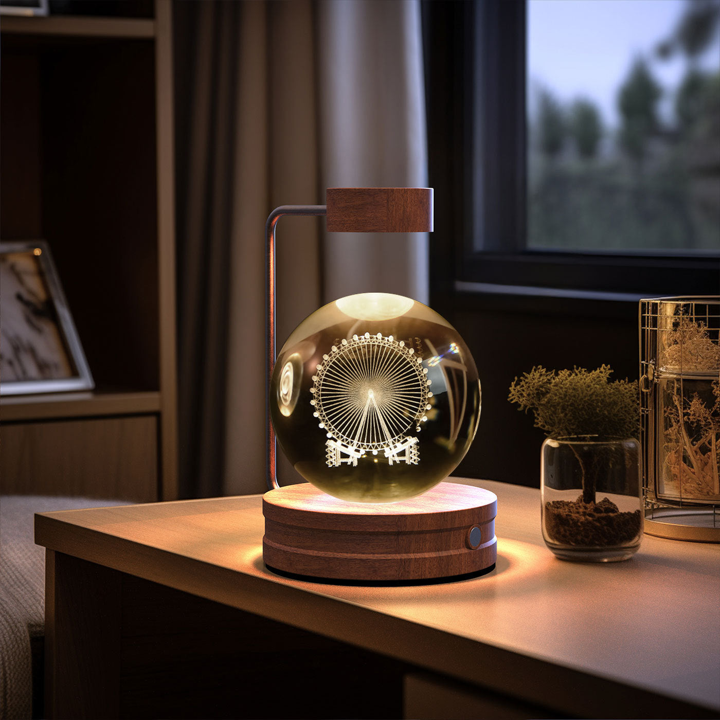Crystal Ball Dinosaur Night Light – USB Powered Cosmic LED Bedside Lamp, Warm Ambient Glow, Perfect Birthday Gift