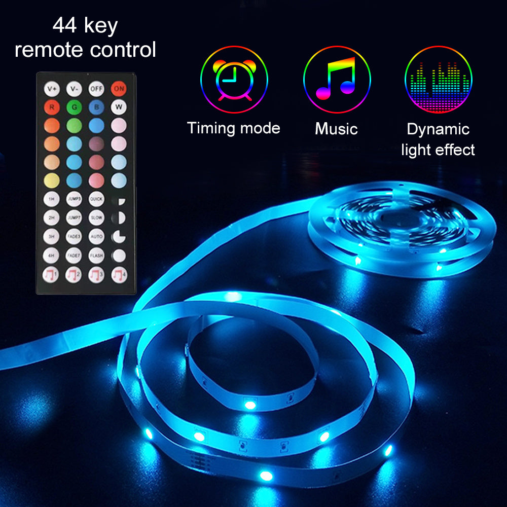 5050 RGB LED Strip Lights 5M with Remote Controller – Flexible Color Changing Light Tape for Room, TV, Computer, and Home Decoration