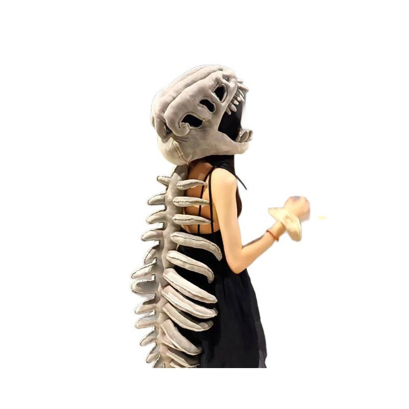 Dinosaur Skeleton Plush Toy with Removable Skeleton Headgear – Kids’ Plush Dinosaur Costume & Educational Toy