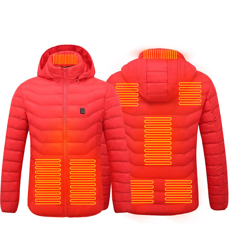 Men's USB Heated Winter Jacket - Electric Cotton Coat with Zip-up Heater, Thermal Clothing for Cold Weather