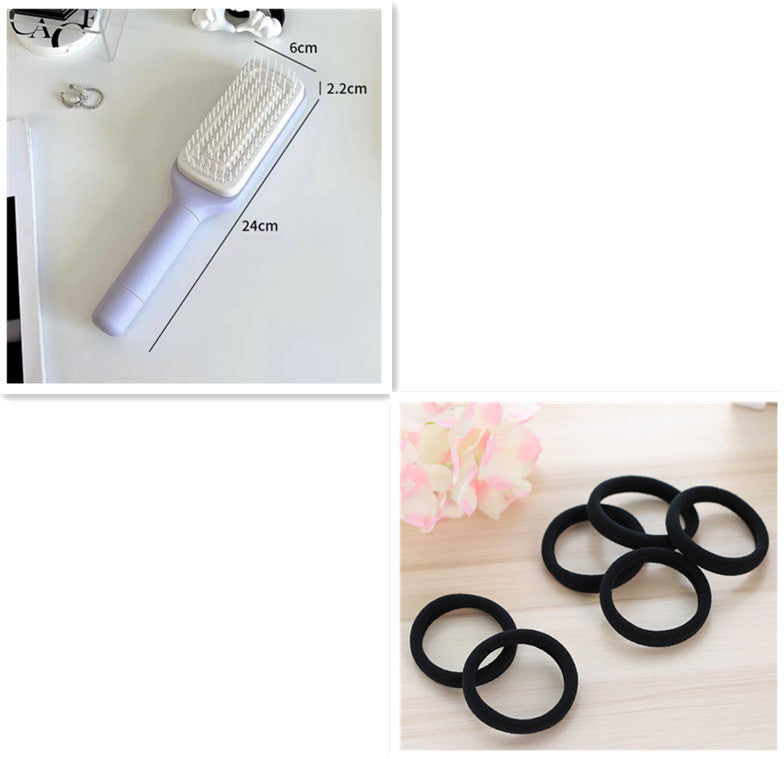 4-in-1 Self-Cleaning Hair Brush – Anti-Static Scalp Massage Comb with Rotating & Scalable Design for Easy Hair Removal