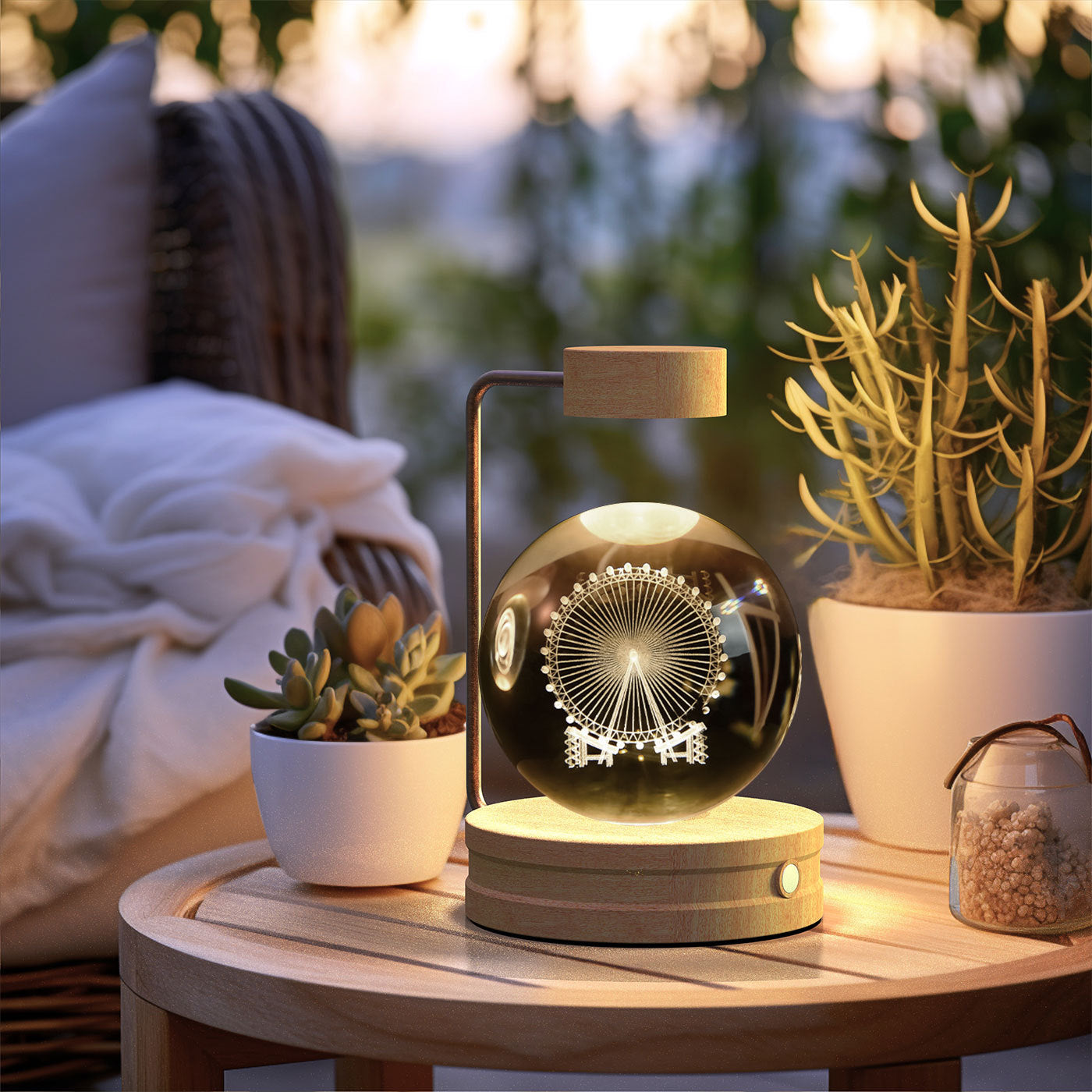 Crystal Ball Dinosaur Night Light – USB Powered Cosmic LED Bedside Lamp, Warm Ambient Glow, Perfect Birthday Gift