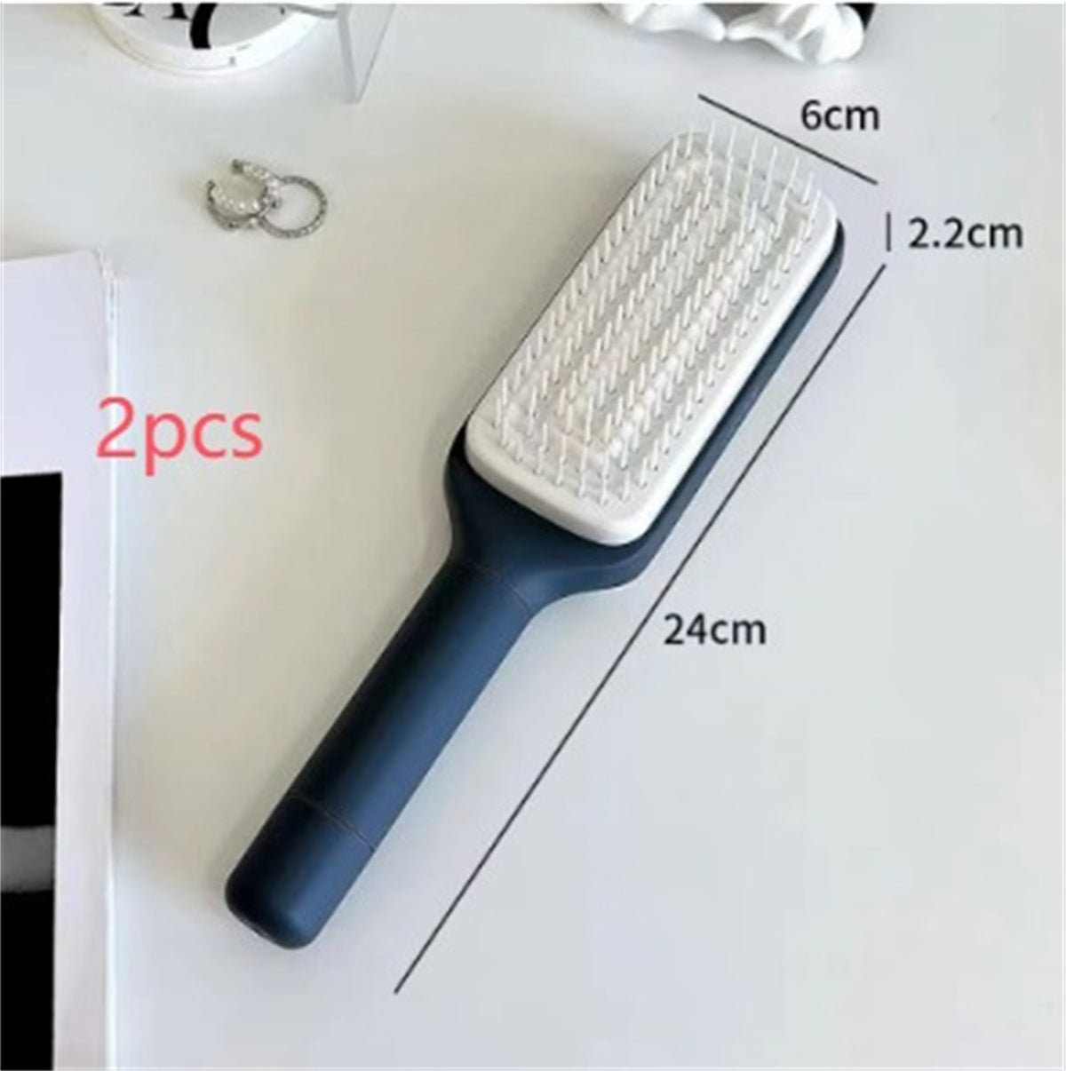4-in-1 Self-Cleaning Hair Brush – Anti-Static Scalp Massage Comb with Rotating & Scalable Design for Easy Hair Removal