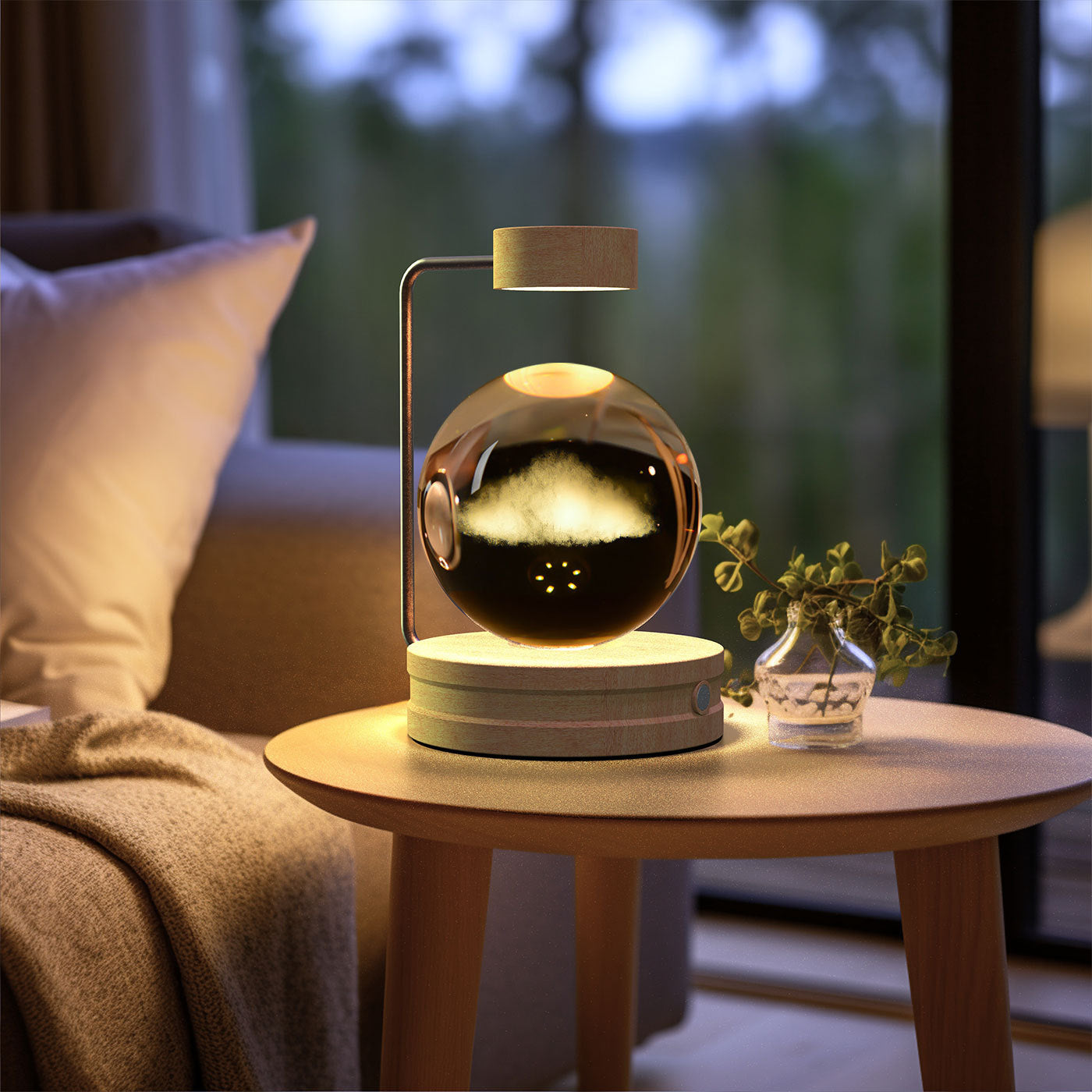 Crystal Ball Dinosaur Night Light – USB Powered Cosmic LED Bedside Lamp, Warm Ambient Glow, Perfect Birthday Gift