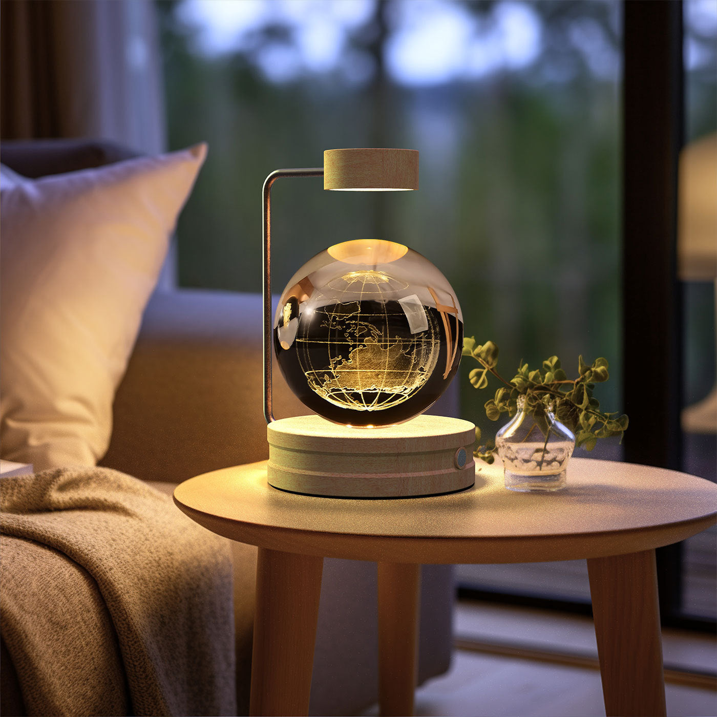 Crystal Ball Dinosaur Night Light – USB Powered Cosmic LED Bedside Lamp, Warm Ambient Glow, Perfect Birthday Gift