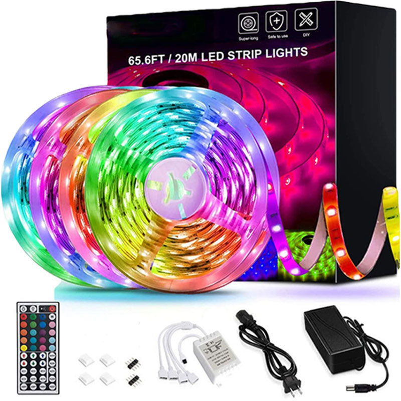 5050 RGB LED Strip Lights 5M with Remote Controller – Flexible Color Changing Light Tape for Room, TV, Computer, and Home Decoration