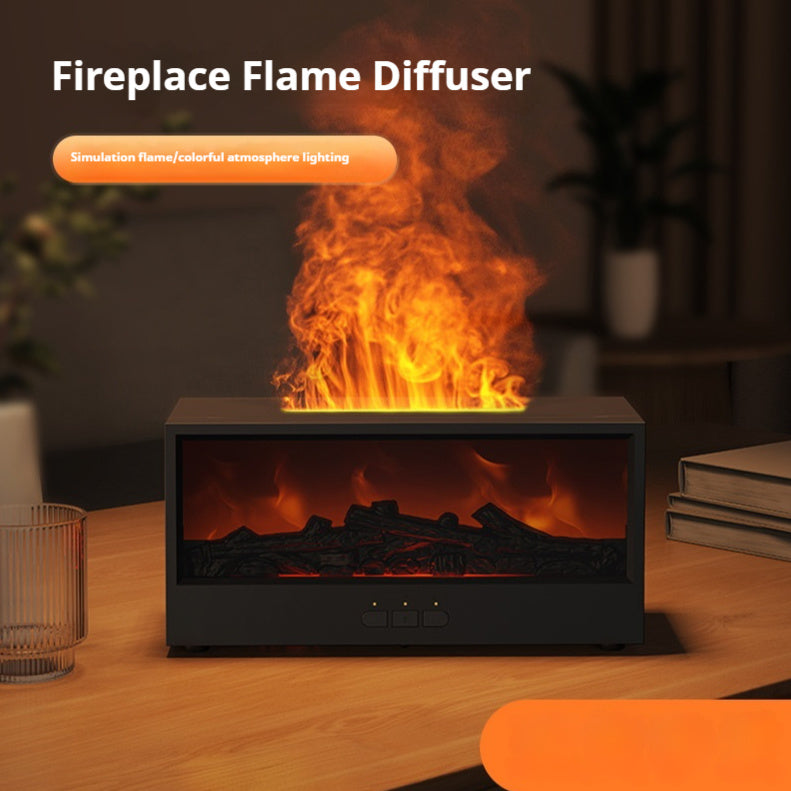 3D Fireplace Aroma Diffuser | Simulated Flame Essential Oil Humidifier