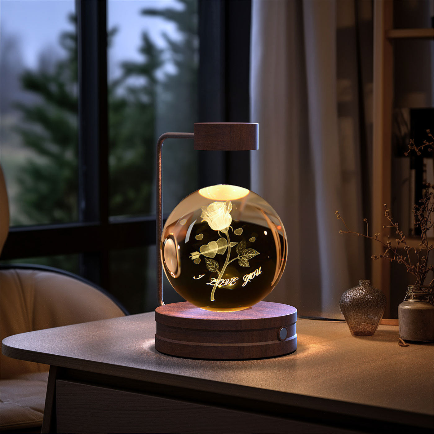 Crystal Ball Dinosaur Night Light – USB Powered Cosmic LED Bedside Lamp, Warm Ambient Glow, Perfect Birthday Gift