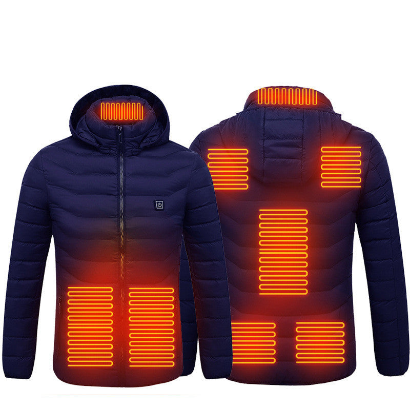 Men's USB Heated Winter Jacket - Electric Cotton Coat with Zip-up Heater, Thermal Clothing for Cold Weather