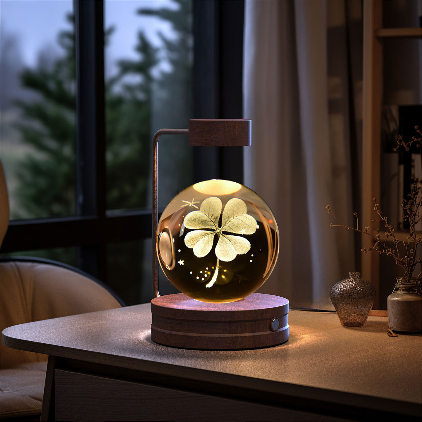 Crystal Ball Dinosaur Night Light – USB Powered Cosmic LED Bedside Lamp, Warm Ambient Glow, Perfect Birthday Gift