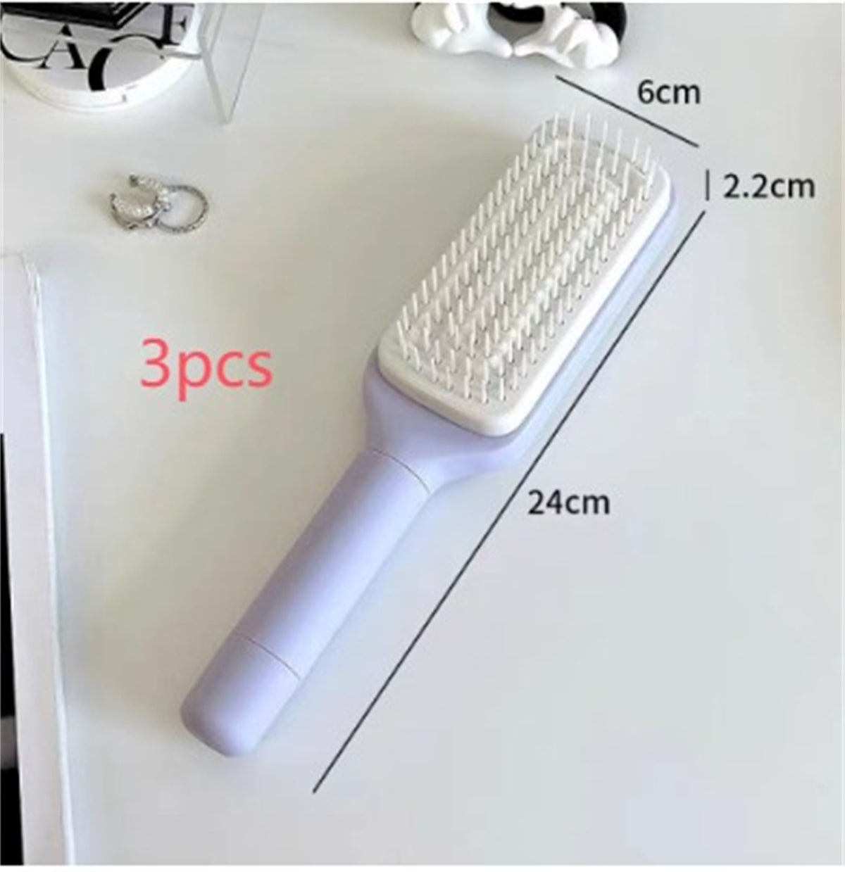 4-in-1 Self-Cleaning Hair Brush – Anti-Static Scalp Massage Comb with Rotating & Scalable Design for Easy Hair Removal