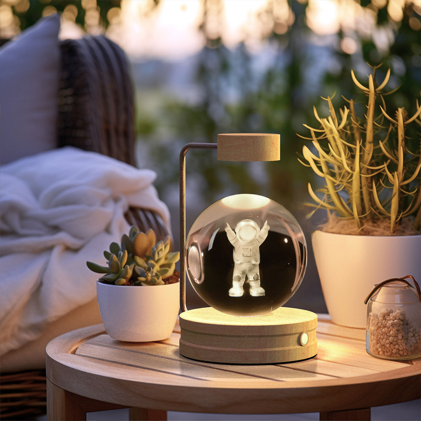 Crystal Ball Dinosaur Night Light – USB Powered Cosmic LED Bedside Lamp, Warm Ambient Glow, Perfect Birthday Gift