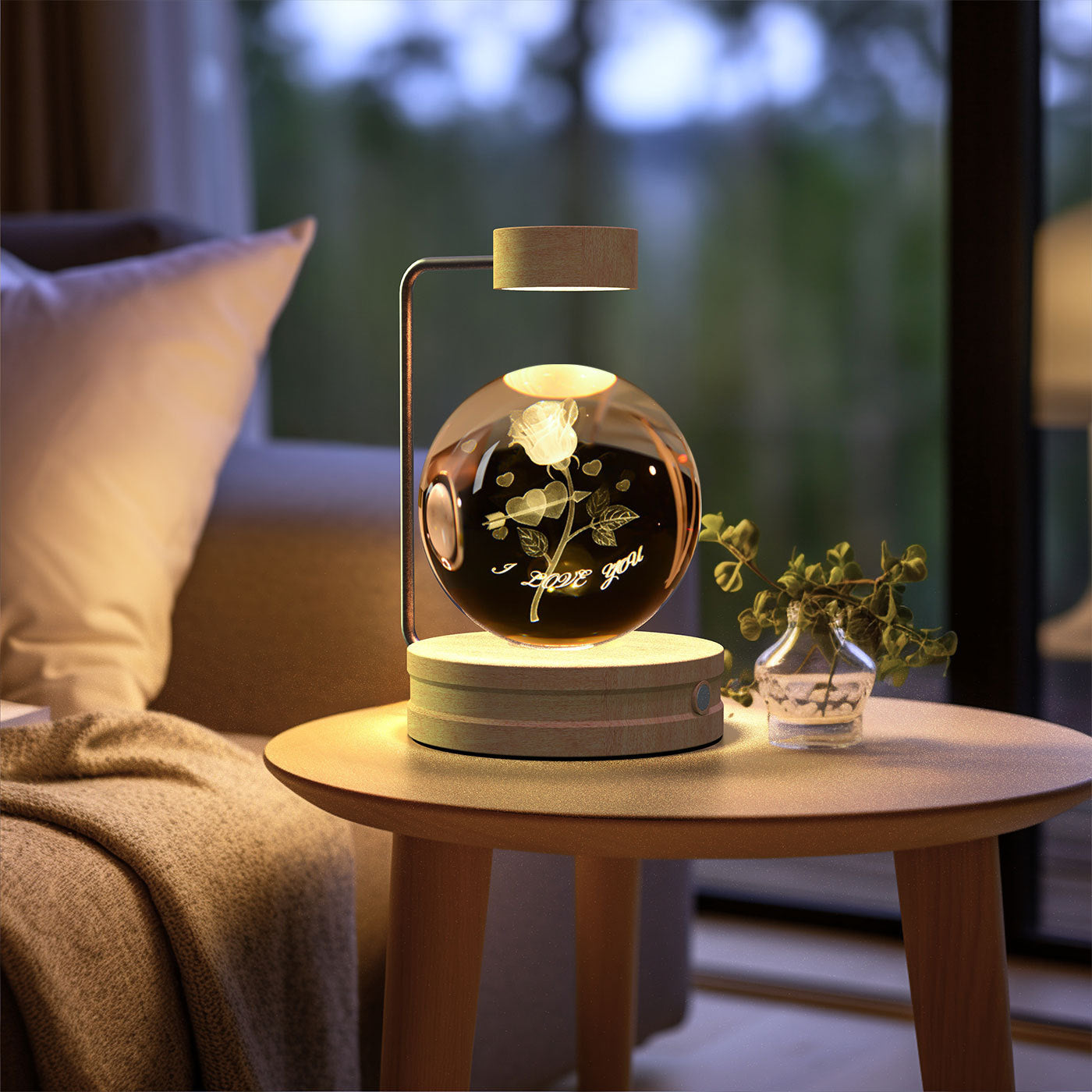 Crystal Ball Dinosaur Night Light – USB Powered Cosmic LED Bedside Lamp, Warm Ambient Glow, Perfect Birthday Gift