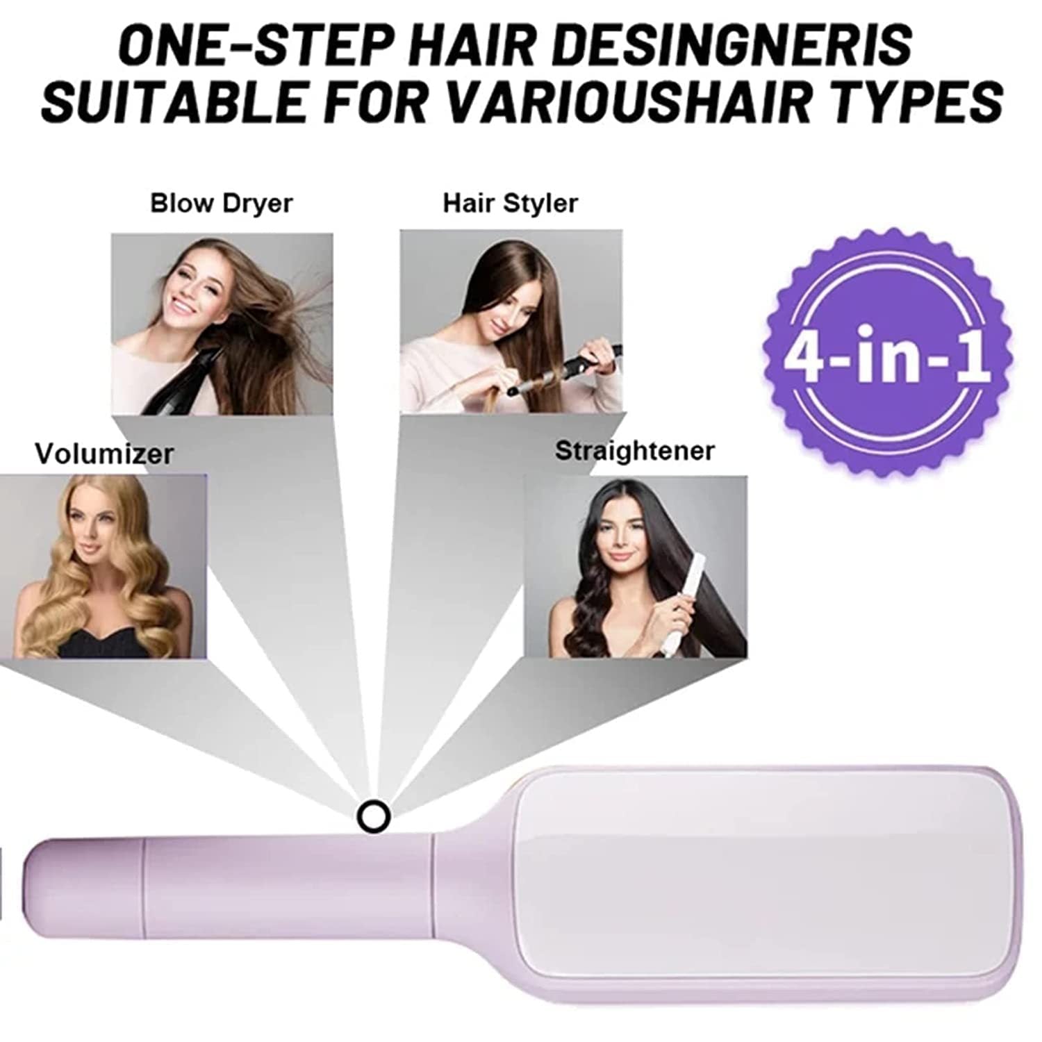 4-in-1 Self-Cleaning Hair Brush – Anti-Static Scalp Massage Comb with Rotating & Scalable Design for Easy Hair Removal