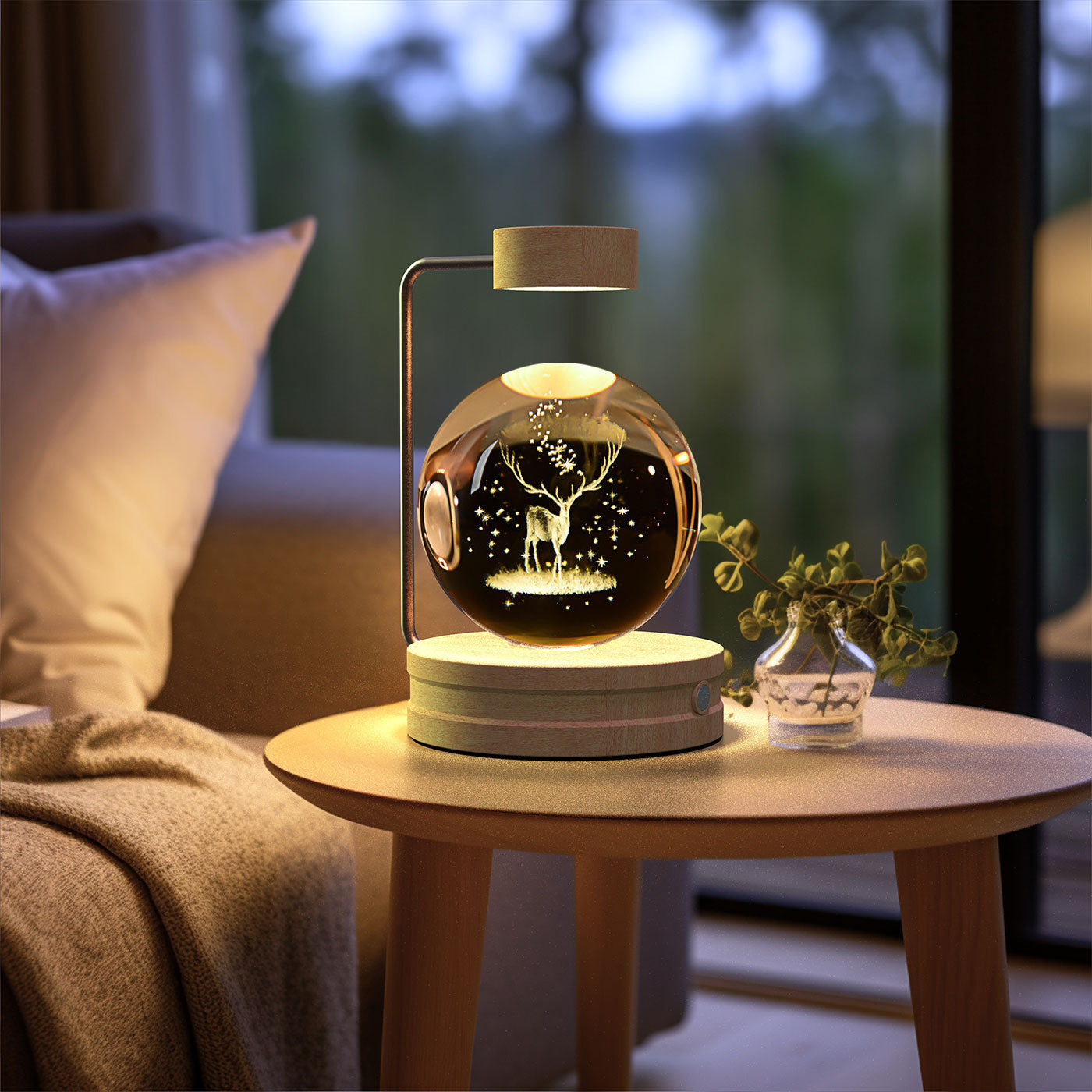 Crystal Ball Dinosaur Night Light – USB Powered Cosmic LED Bedside Lamp, Warm Ambient Glow, Perfect Birthday Gift