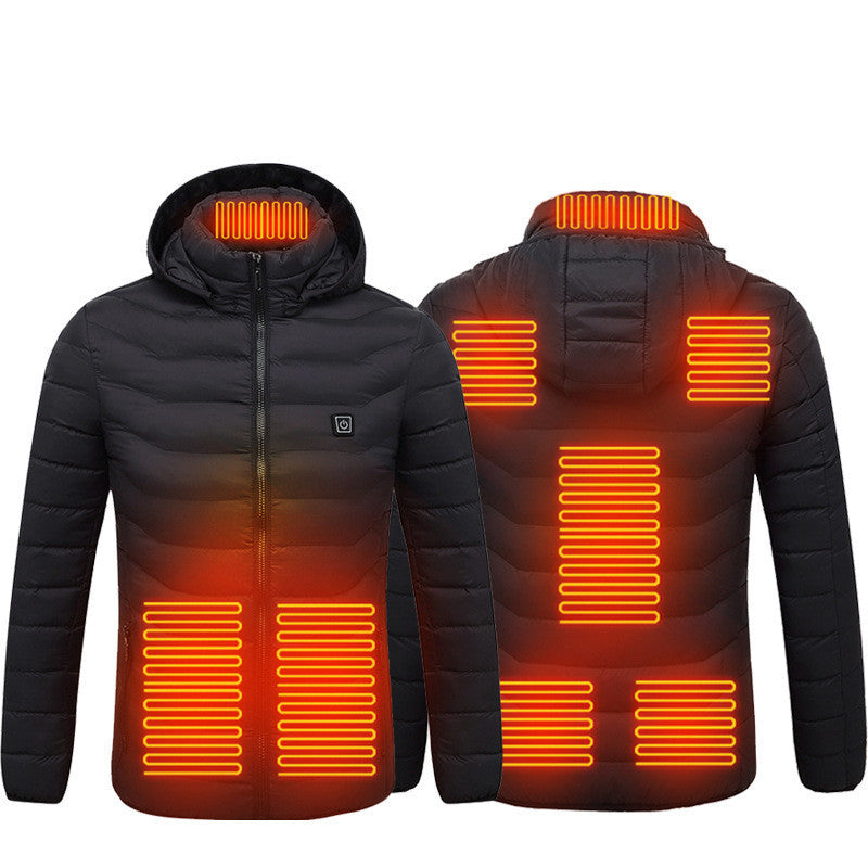 Men's USB Heated Winter Jacket - Electric Cotton Coat with Zip-up Heater, Thermal Clothing for Cold Weather