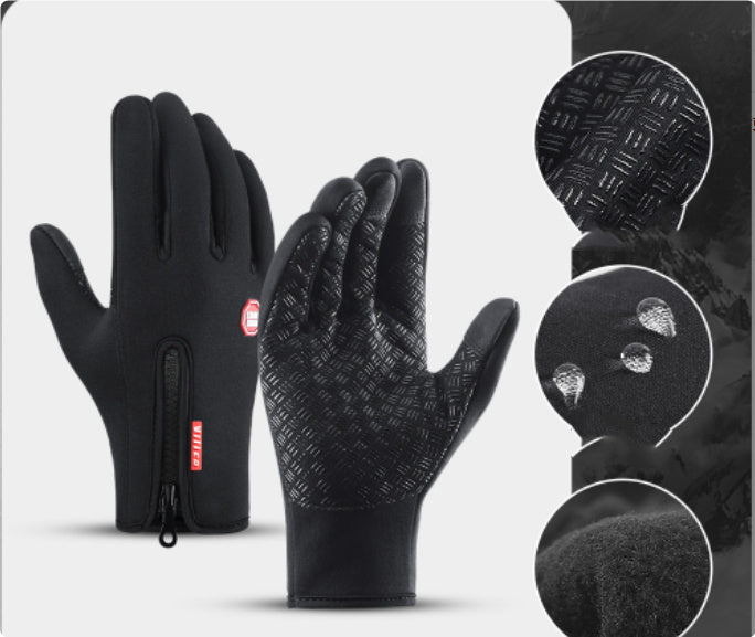 Waterproof Touchscreen Winter Motorcycle Gloves – Anti-Slip, Windproof, Fleece-Lined Riding Gloves
