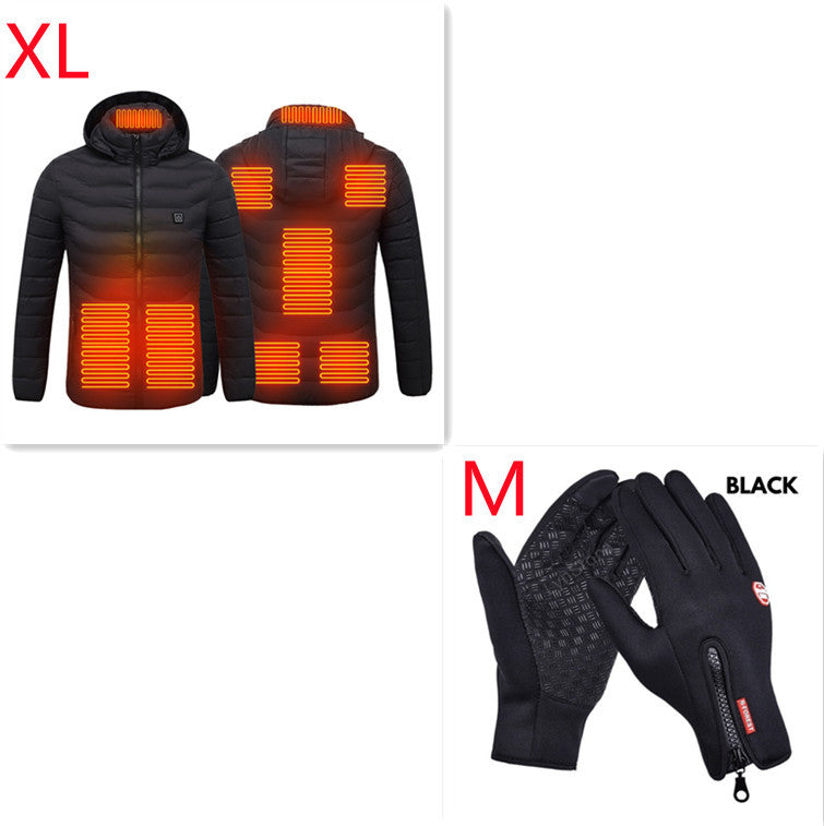 Men's USB Heated Winter Jacket - Electric Cotton Coat with Zip-up Heater, Thermal Clothing for Cold Weather